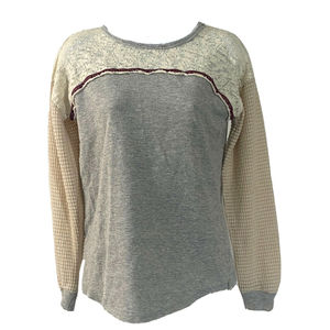 New With Tags Knox Rose Women's Gray & Cream Crewneck Sweatshirt - Size XS